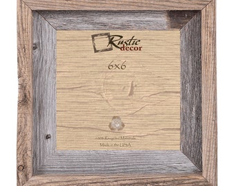 6x6 - 2" Rustic Reclaimed Barn Wood Signature Wall Frame