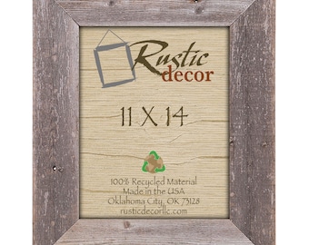 11x14 Rustic Reclaimed Barn Wood Extra Wide 3.5" Wall Frame