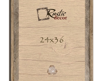 24x36 - 2" Rustic Reclaimed Barn Wood Signature Wall Frame
