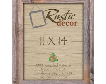 11x14 - 2" Rustic Reclaimed Barn Wood Signature Wall Frame