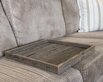Rustic Reclaimed Barn Wood Decorative Square Tray