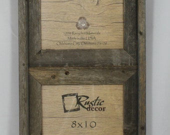 8x10 Rustic Reclaimed Barn Wood Vertical Double Opening Frame