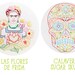 Embroidery Pattern Set: Calavera Skull and Las Flores de Frida - PDF
