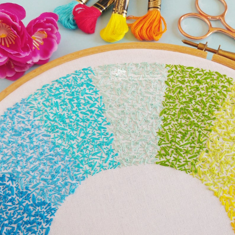Wheel of Colour Embroidery Pattern PDF Rainbow Color Wheel Etsy