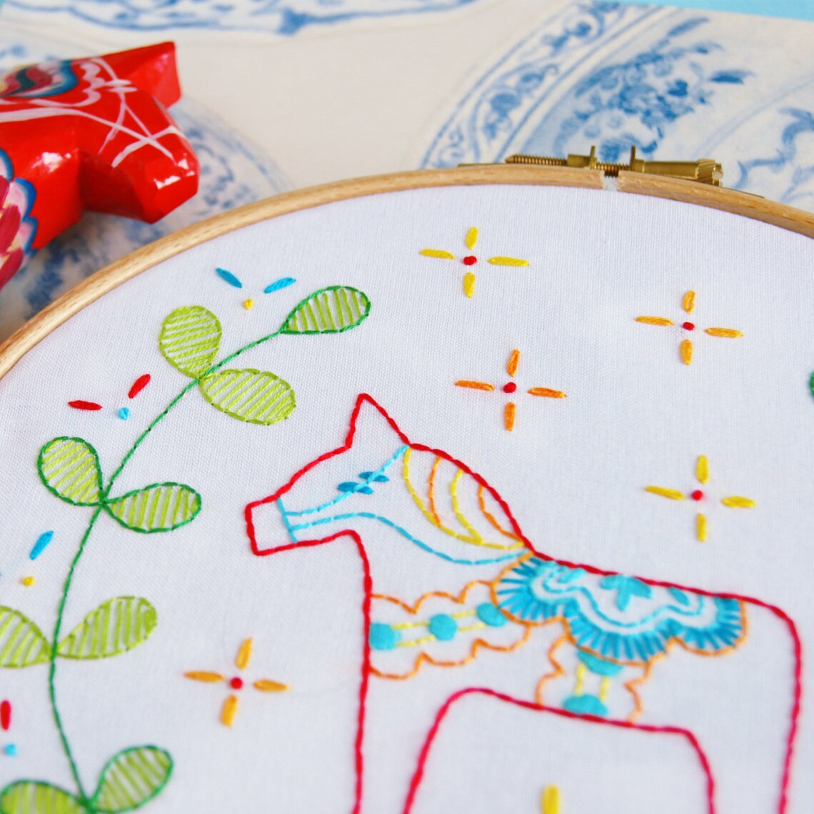 Dala Horse Embroidery Pattern Dalecarlian Dala Häst PDF Etsy