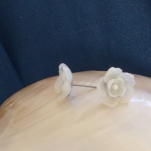 CUSTOM Shell Flower Post Earrings NEW design handcrafted with Vintage 1920's shells Limited Availability image 3