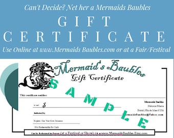 Gift Certificate for Mermaids Baubles