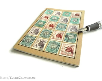 South Africa Travel Notebook - Vintage Wildlife Postage Stamps