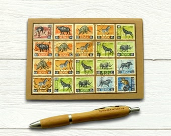 Kenya Wildlife Travel Notebook - vintage 1960s postage stamp cover