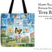 Landscape Art Tote Bag - Postage Stamp Print | summer travel tote - world postal stamp art, hand luggage | eclectic travel gift, fabric bag