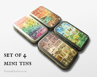 Set of 4 Tiny Landscape Print Storage Tins