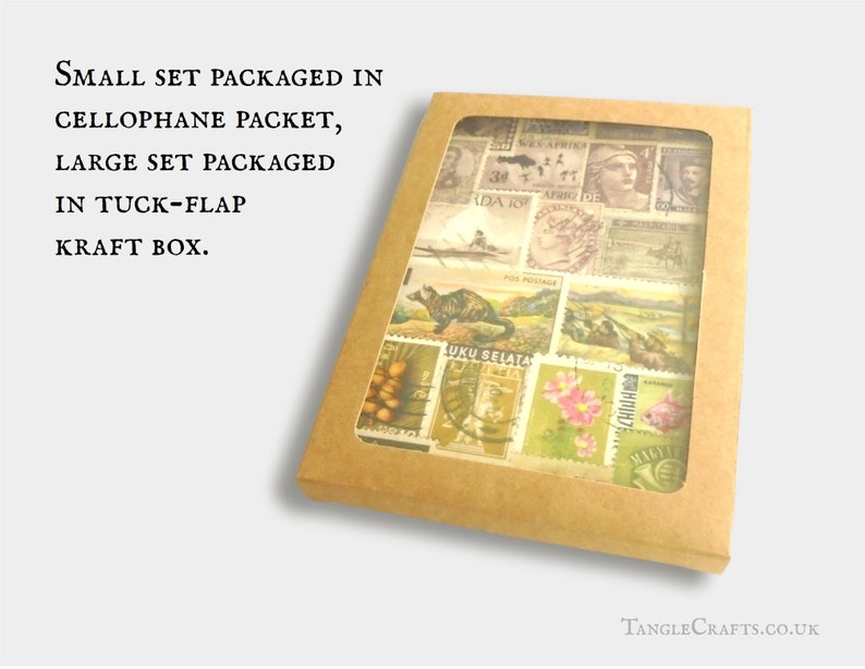Stamp Art Landscape Postcards, Set of 8 birds flowers butterflies, postage stamp print sunny whimsical travel theme postcrossing cards 8 x Heather Hills
