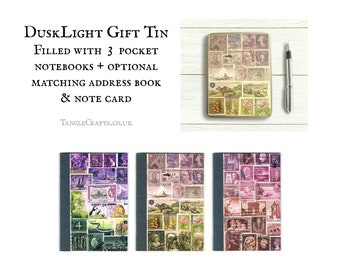 Heather Hills Stationery Gift Set - Storage Tin inc 3 pocket notebooks