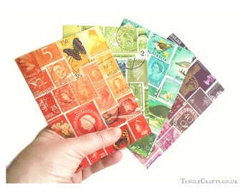 Tonal Collection - Mixed Set of Colourful Stamp Art Note Cards