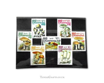 Mushrooms on Postage Stamps - full set Cambodia 1985