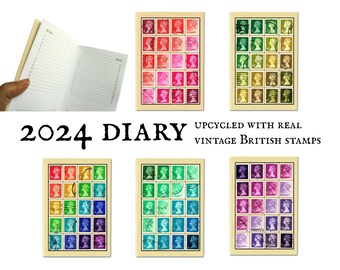 2024 Diary, Definitive Machin Stamps - a choice of tonal colour themes
