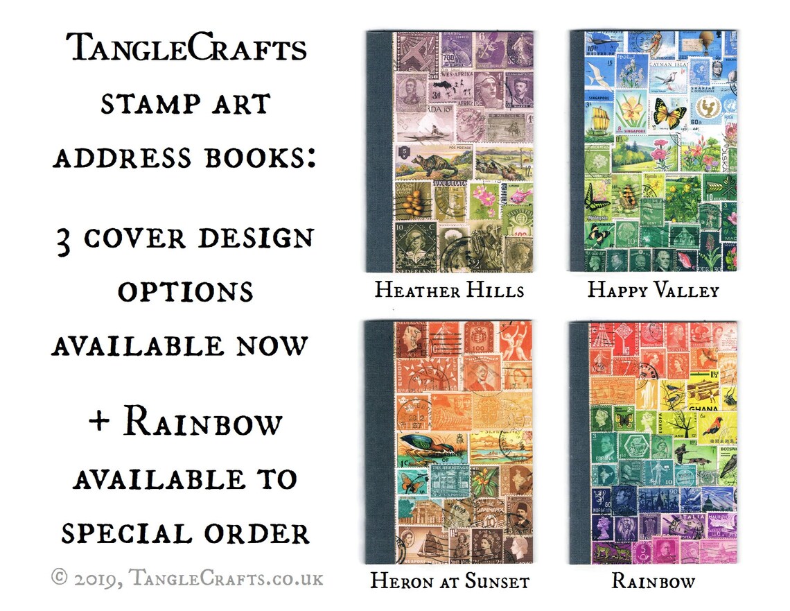 Pocket Address Book Postage Stamp Print AZ Index Book Etsy UK