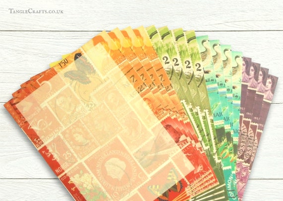 boho tonal postage stamp print penpal stationery mixed rainbow letter writing kit Recycled Writing Paper Set with address labels /& seals