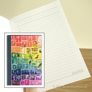 Rainbow Passport Holder Colourful Postage Stamp cover with inner card slots & pockets Optional matching travel notebook or luggage tag image 4