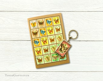 Kenya Butterfly Keyring & Notebook Gift Set - vintage 1988 postage stamps