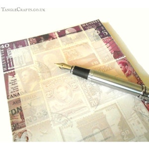 Dusklight A5 Notizblock - Sonderangebot Preis | lila mauve braun abstrakte Landschaft Briefmarken | Brief abreißen Schreibblock |