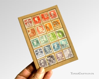 Denmark Rainbow Travel Notebook, upcycled definitive postage stamps