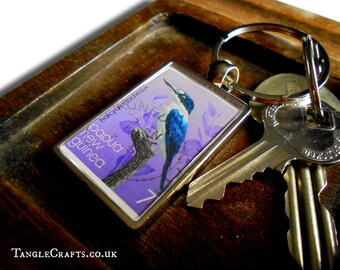 Forest Kingfisher Keyring - 1981 Papua New Guinea postage stamp