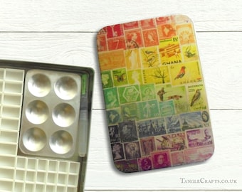 Rainbow DIY watercolour tin with hinged lid - A5 size