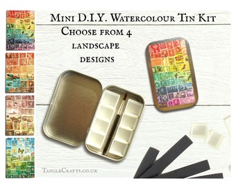 Landscape Series - Mini DIY watercolour kit with hinged lid