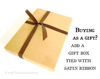 Add a Kraft Gift Box, tied with ribbon - with optional fountain pen & gift bag