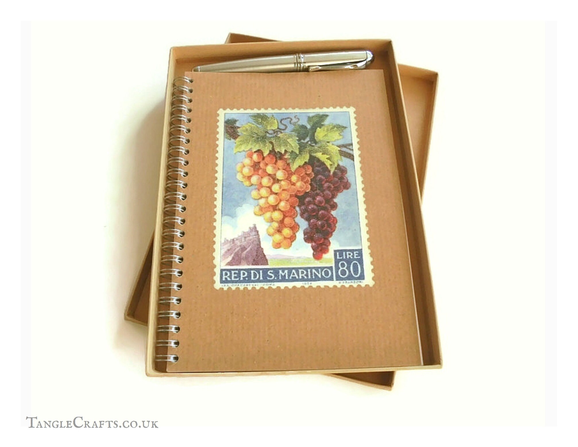 A5 spiral Bound Wine Journal, with gift box & fountain pen