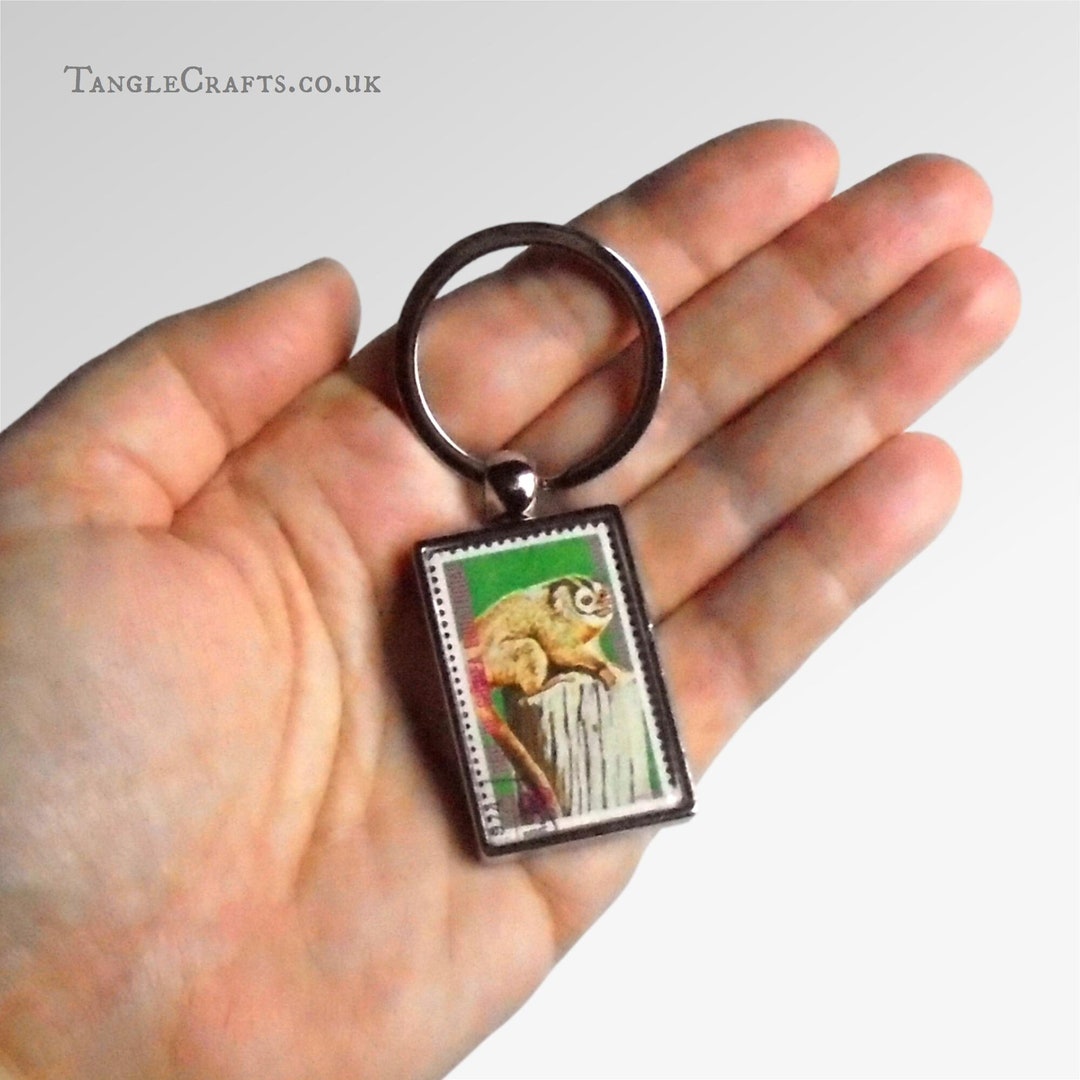 Peruvian Night Monkey Keyring - Primate Keychain Made With Real Postal ...