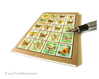 Butterfly Travel Journal - Upcycled Kenya Postage Stamps