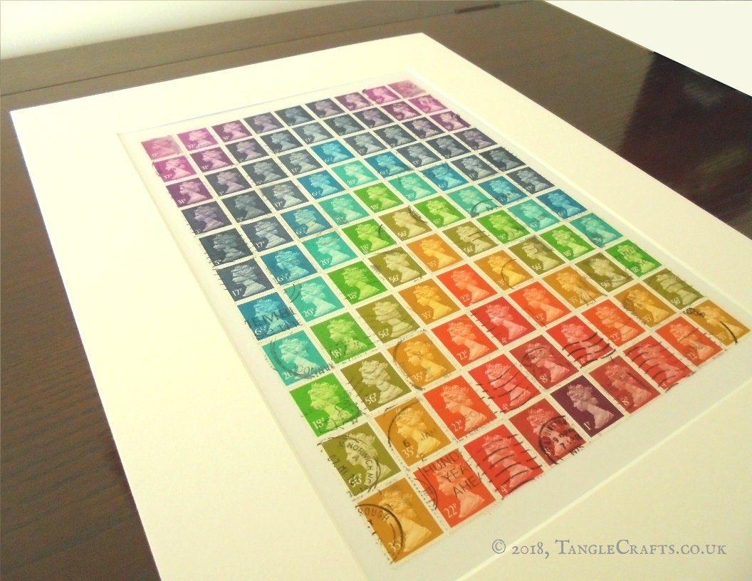 400 X Used Rainbow British Machin Postage Stamps off Paper for Collage, Stamp  Collecting, Mail Art, Stamp Art, Scrapbooking, Crafting 