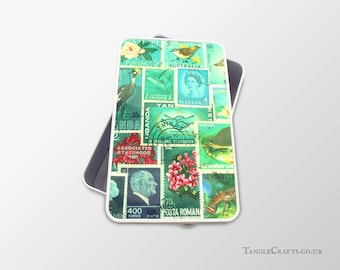 Ocean Ombre postage stamp print - deeper tin with white interior & exterior