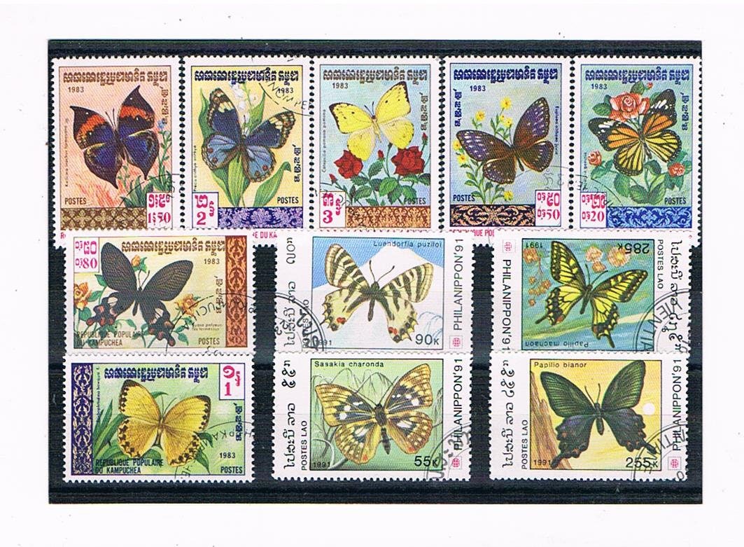 Decorative Butterfly Postage Stamp Collection vintage butterfly used
