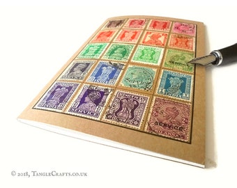 Vintage India Rainbow - Stamp Album-style Travel Notebook