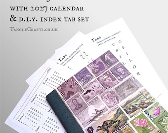 Small Undated Heather Landscape Journal with 2027 label & index tab set