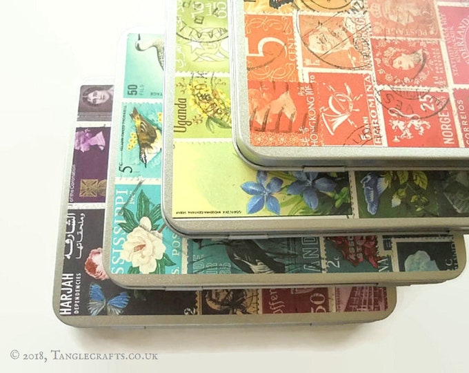 Featured listing image: Tin Anniversary Gift Tin Set - 4 colourful printed designs