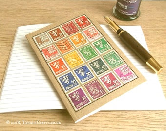 Vintage Scandinavia Stamp Album-style Travel Notebook