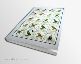 Kenya Birds Address Book Upcycled with Real Vintage Postage Stamps