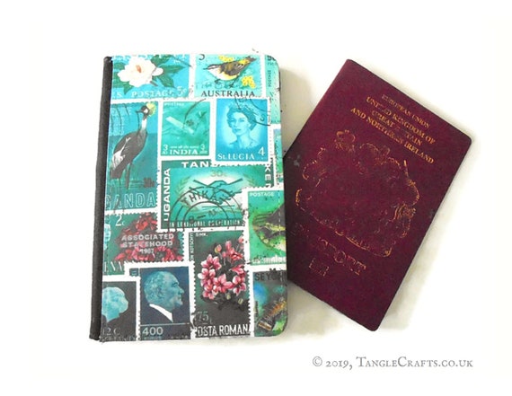 Blue Stamps Passport Cover