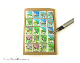 Bird Lover Notebook • Japanese Postage Stamp Travel Journal