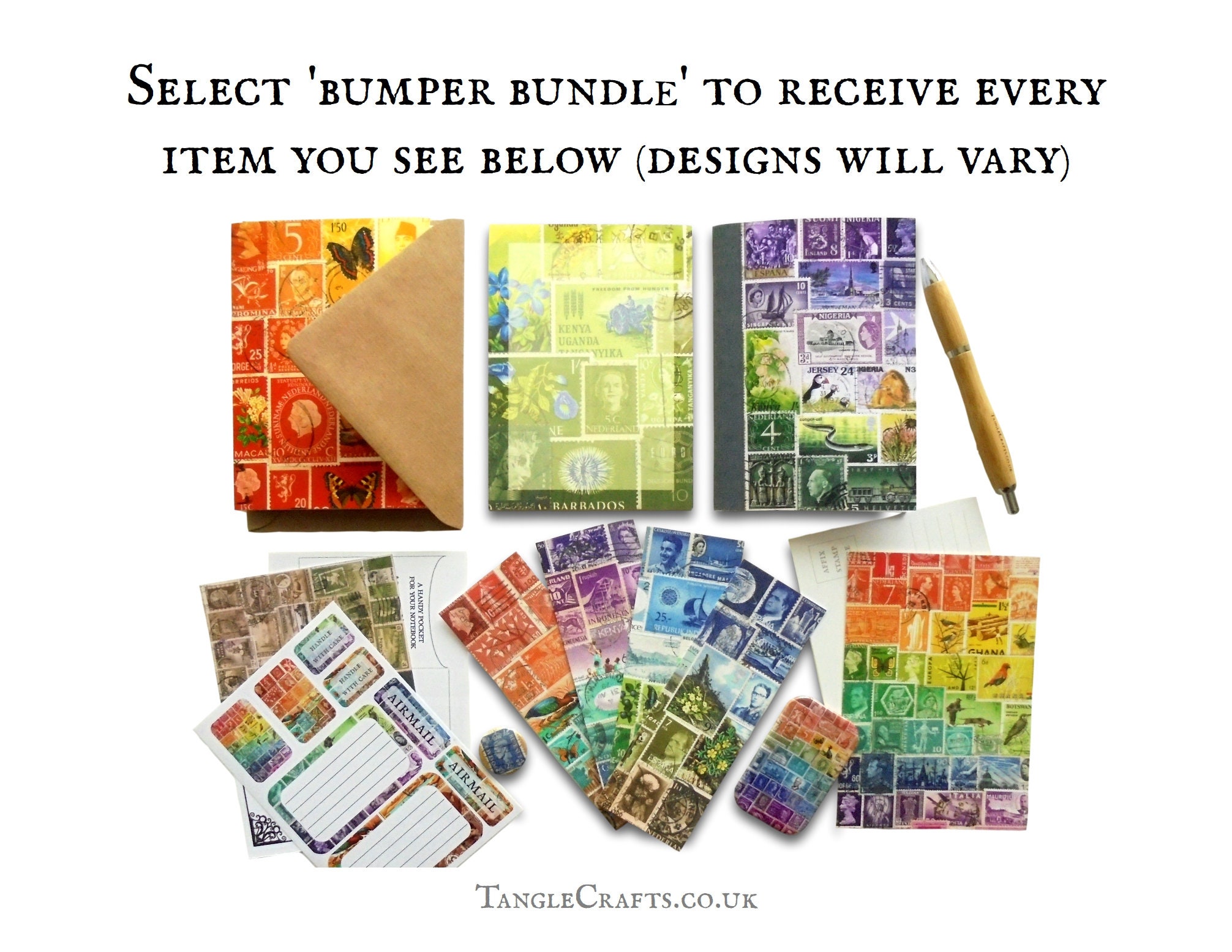 Stationery Sampler Mystery Box mixed set in packet, box or tin