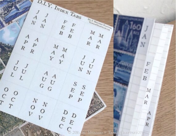 diy calendar tabs months of year stickers make your own etsy calendar tabs