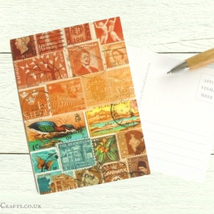 Sunset Postkarten, 8er Set - abstrakte Landschaft Briefmarke Kunstdruck | Vogel oder Naturliebhaber Hinweis | Weltreise Thema Postcrossing Karten