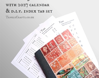 Small Undated Sunset Journal with 2027 label & index tab set