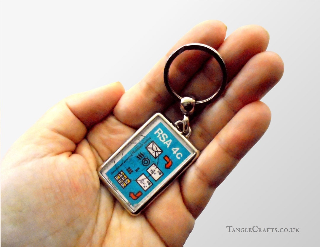 Postmark Keyring - South Africa Keychain Made With Real Upcycled 1975 ...
