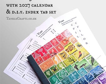 Small Undated Rainbow Journal with 2027 label & index tab set