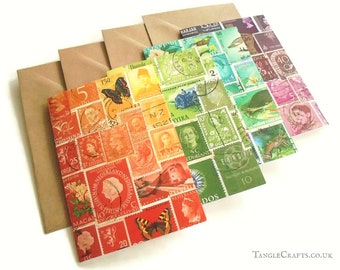 Tonal Collection - Mixed Set of Colourful Stamp Art Note Cards